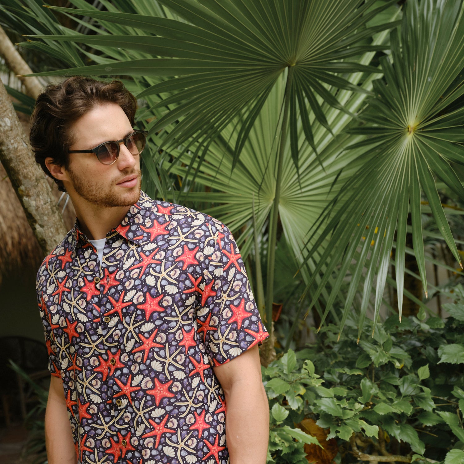 Camisa hawaiana manga corta Starfish