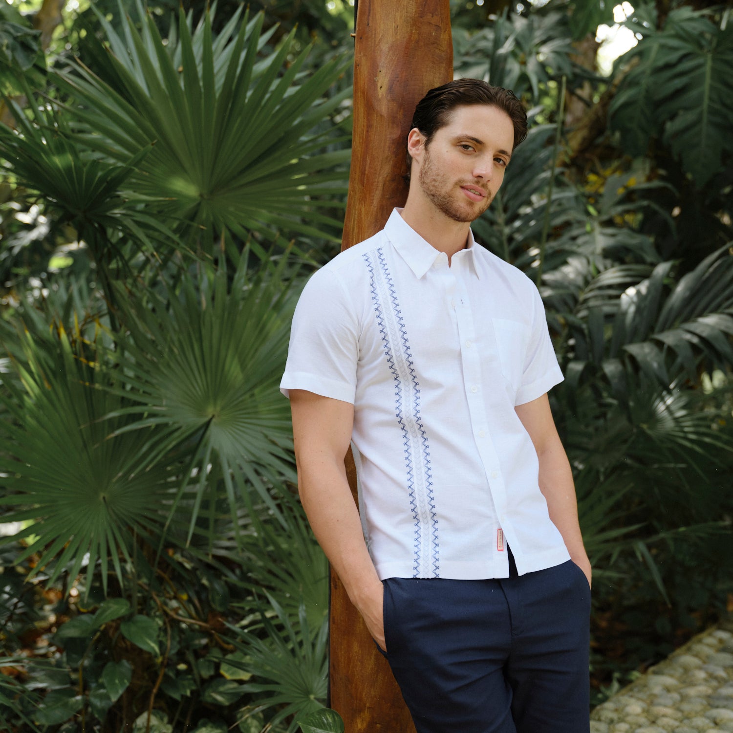 Camisa guayabera manga corta Dena