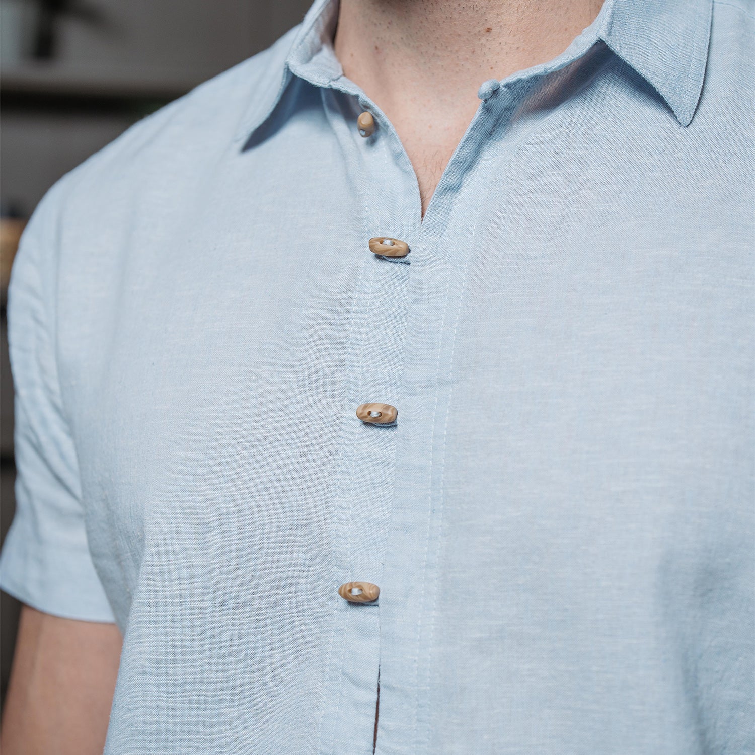 Camisa Manga Corta con Lino Leider