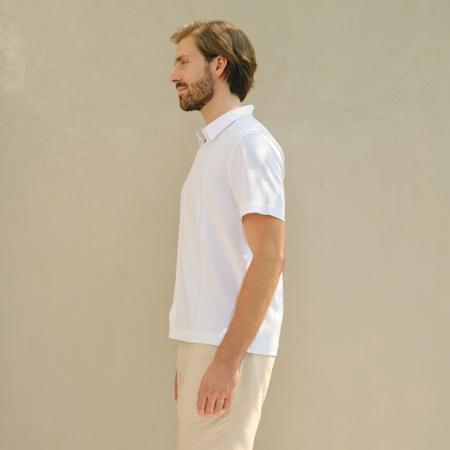 camisa manga corta blanca votori lateral