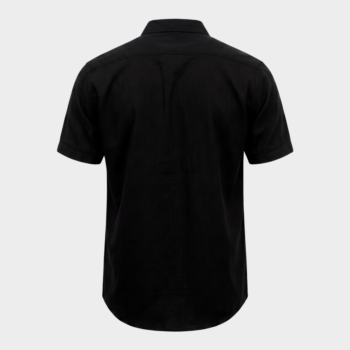 Camisa Cuello Mao para Hombre Negro