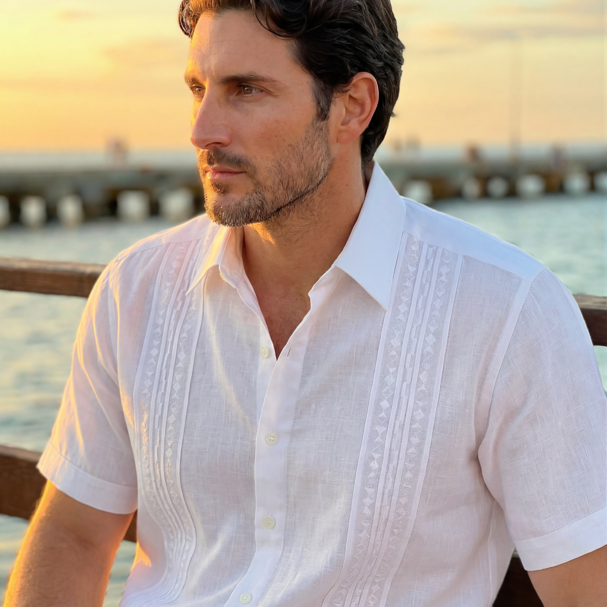 Camisa guayabera manga corta Lark