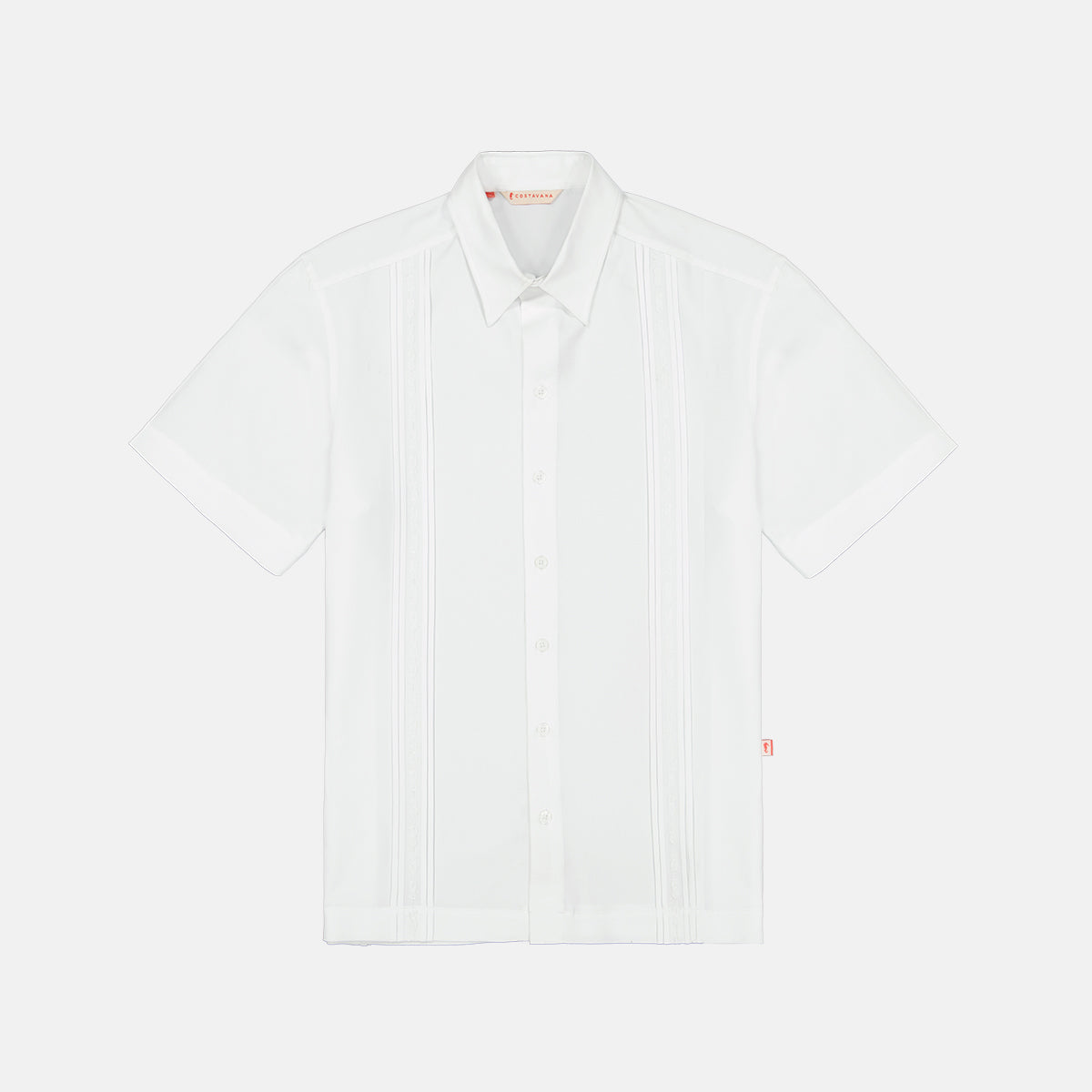 Guayabera blanca para hombre manga corta