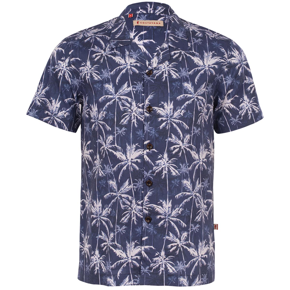 Camisa hawaiana manga corta Blue Palm
