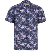 Camisa hawaiana manga corta Blue Palm