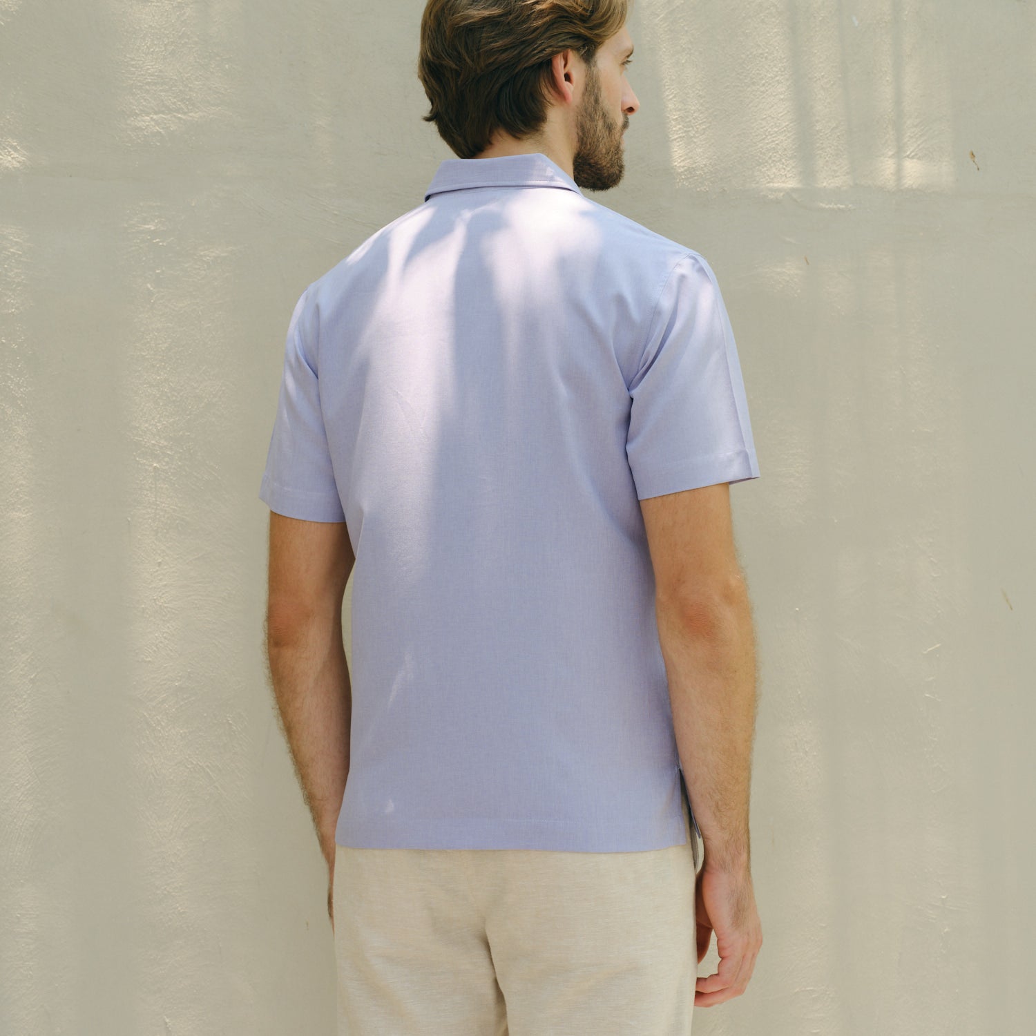 camisa guayabera casual para hombre turron frontal  espalda