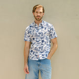 camisa hawaina casual hombre estampado marino frontal 