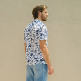 camisa hawaina casual hombre estampado marino trasero