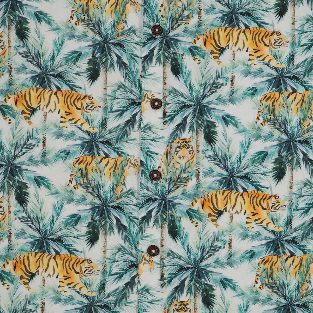 estampado tropical con tigres