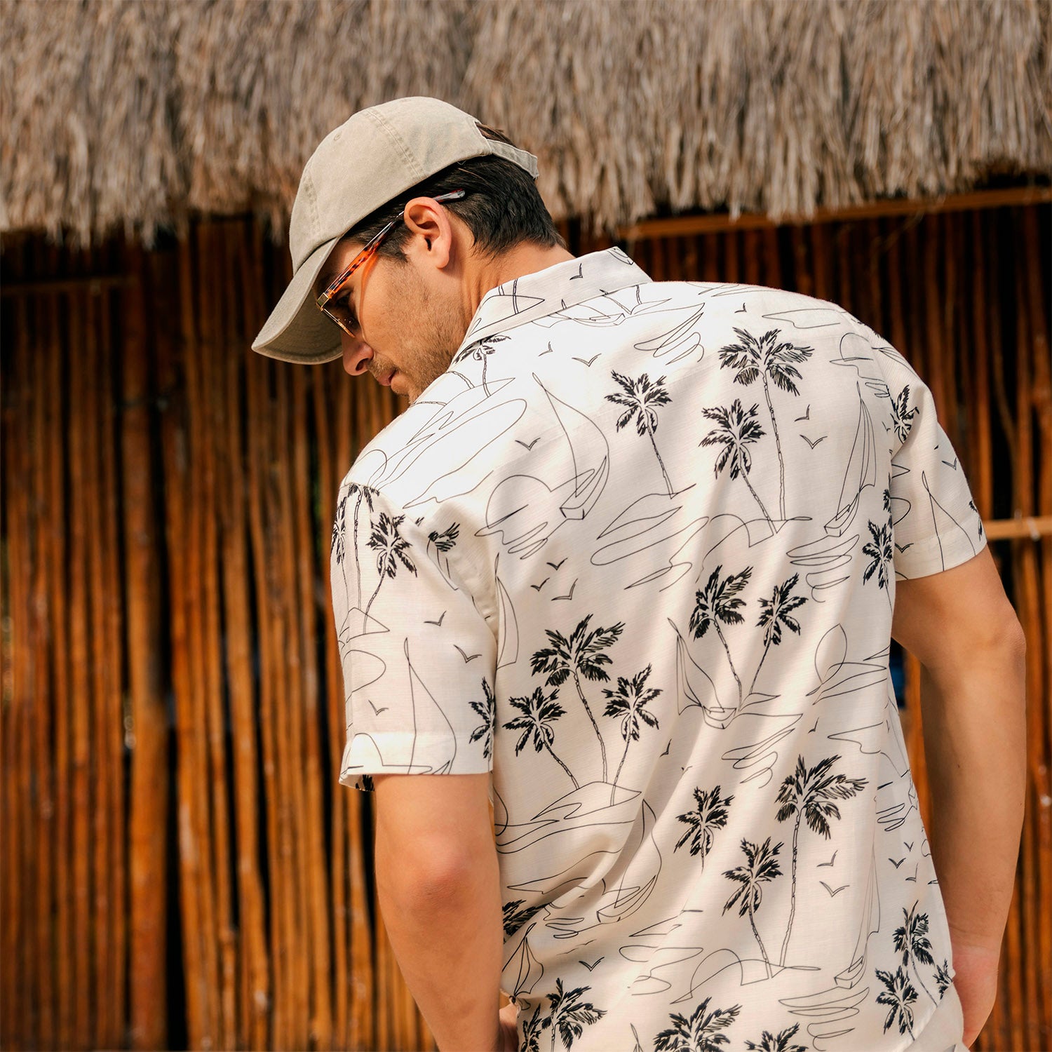 Camisa hawaiana manga corta Black Lines