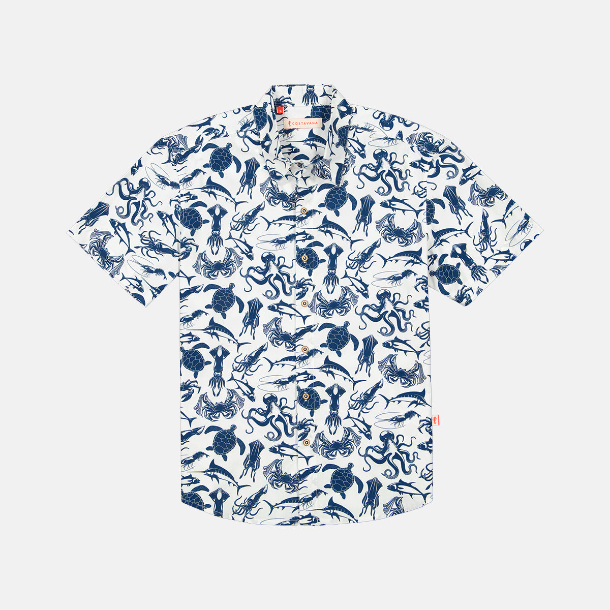 camisa hawaiana marino prenda frontal 