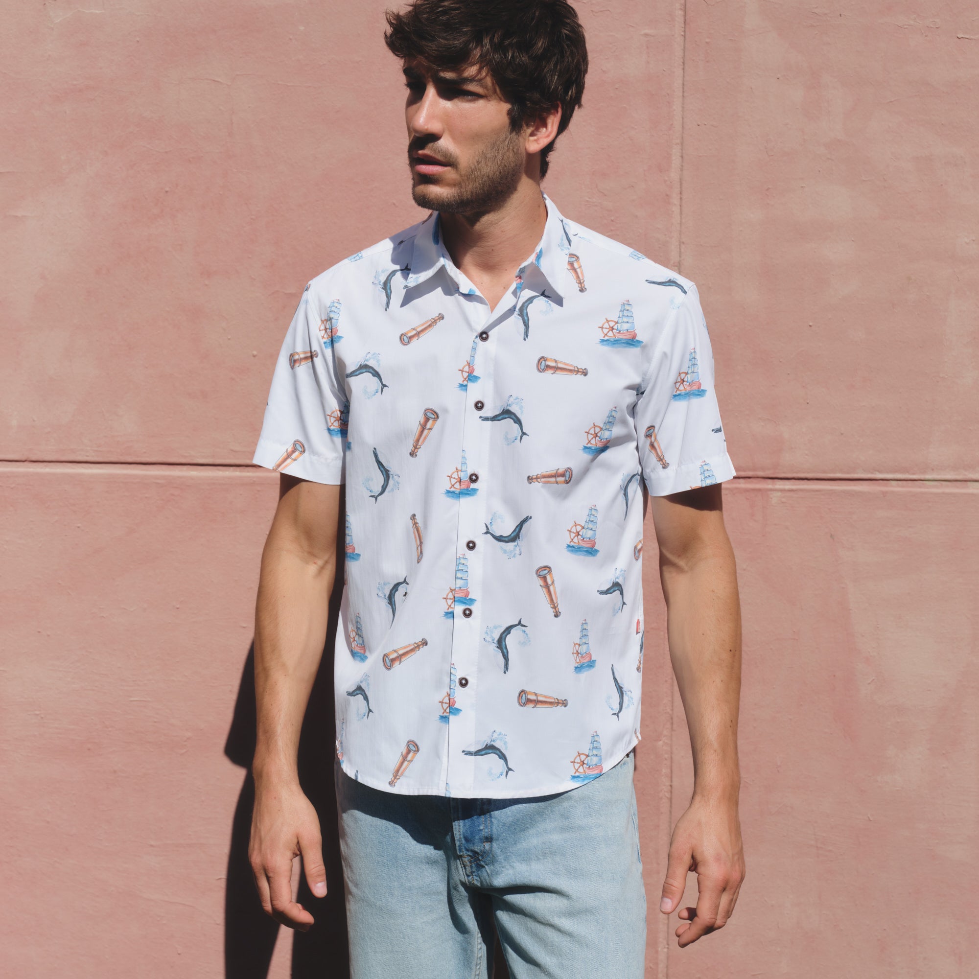 Camisa estampada manga corta Norca