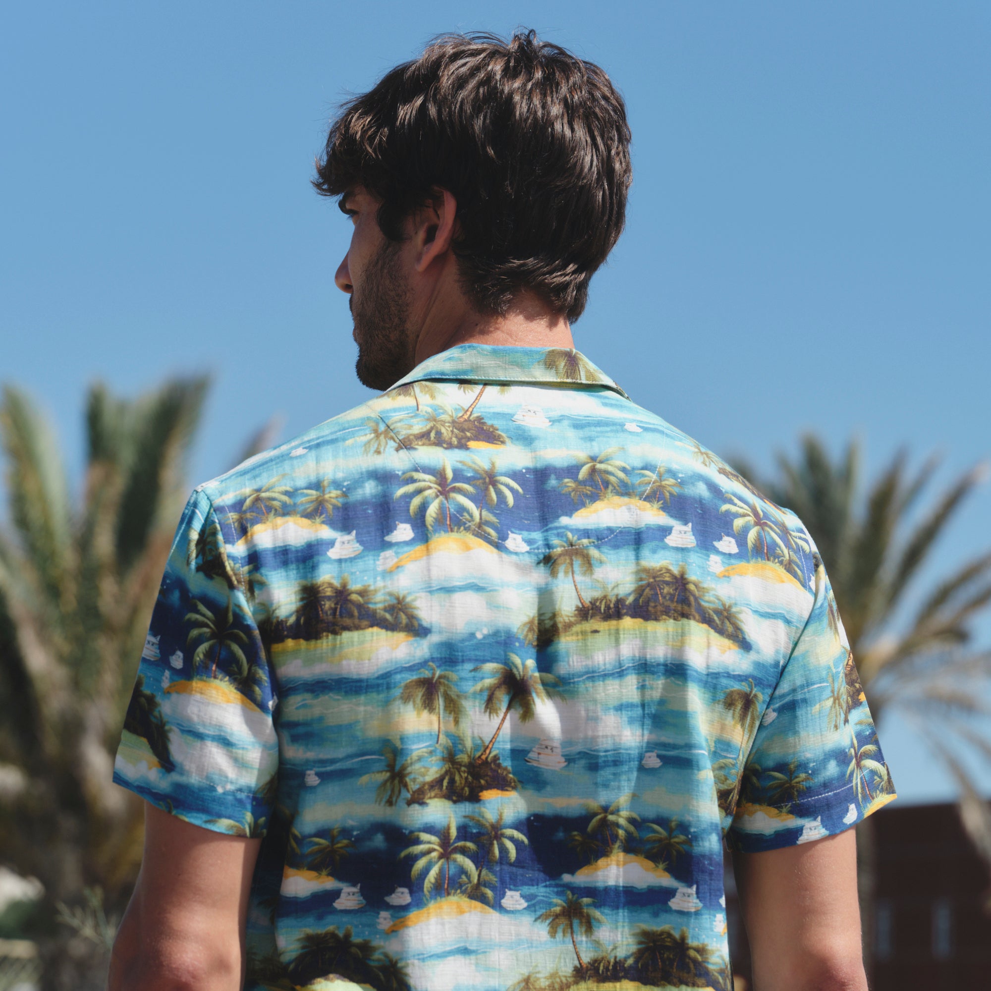 Camisa hawaiana manga corta Green Island