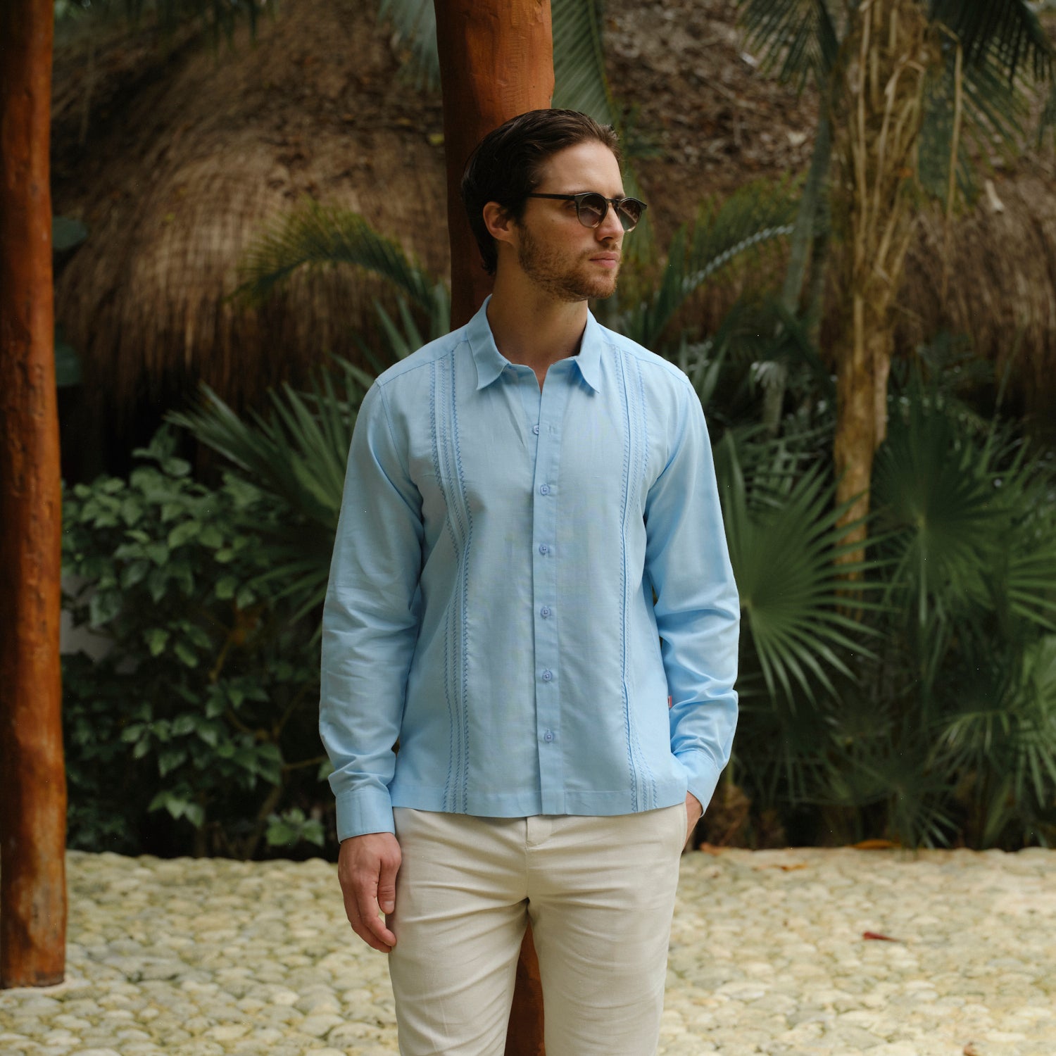 Camisa guayabera manga larga Libad