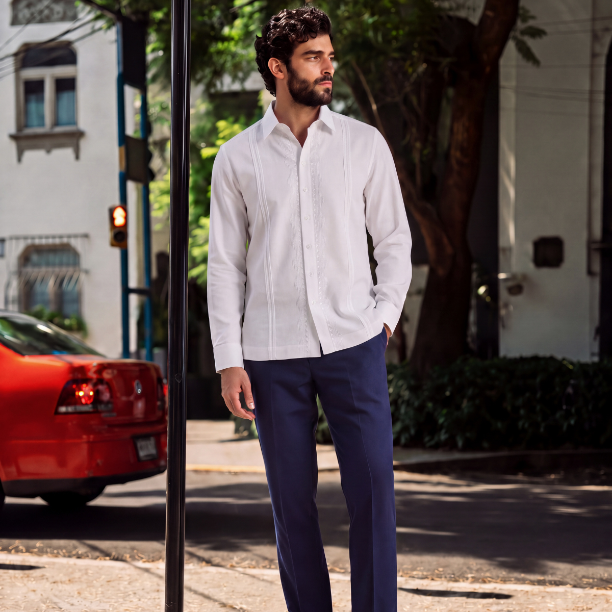 Camisa Guayabera Manga Larga Llaguno
