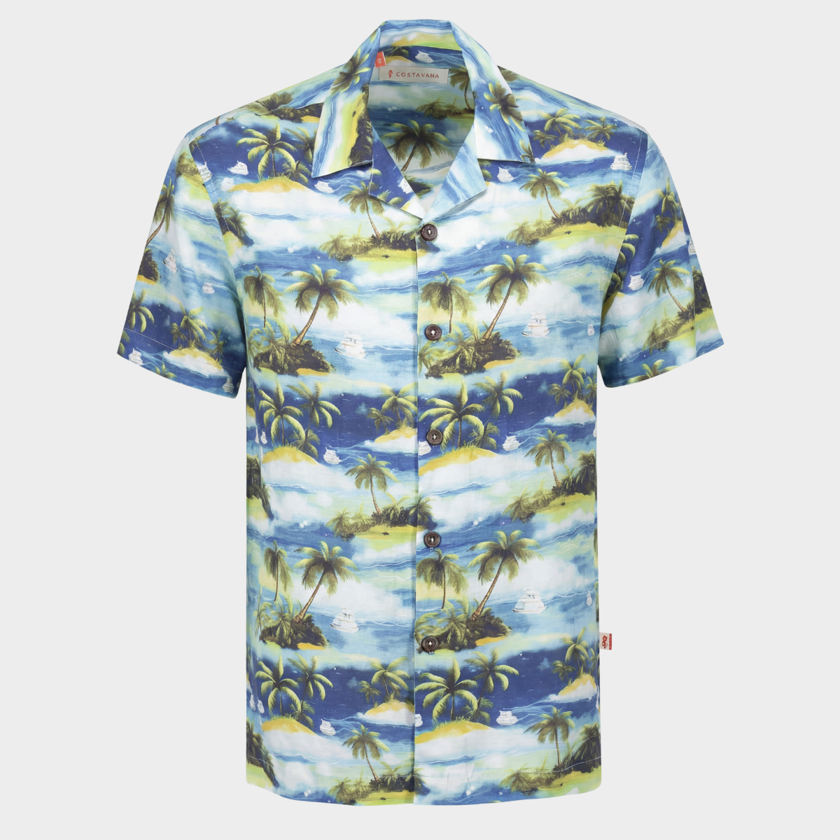 Camisa hawaiana manga corta Green Island