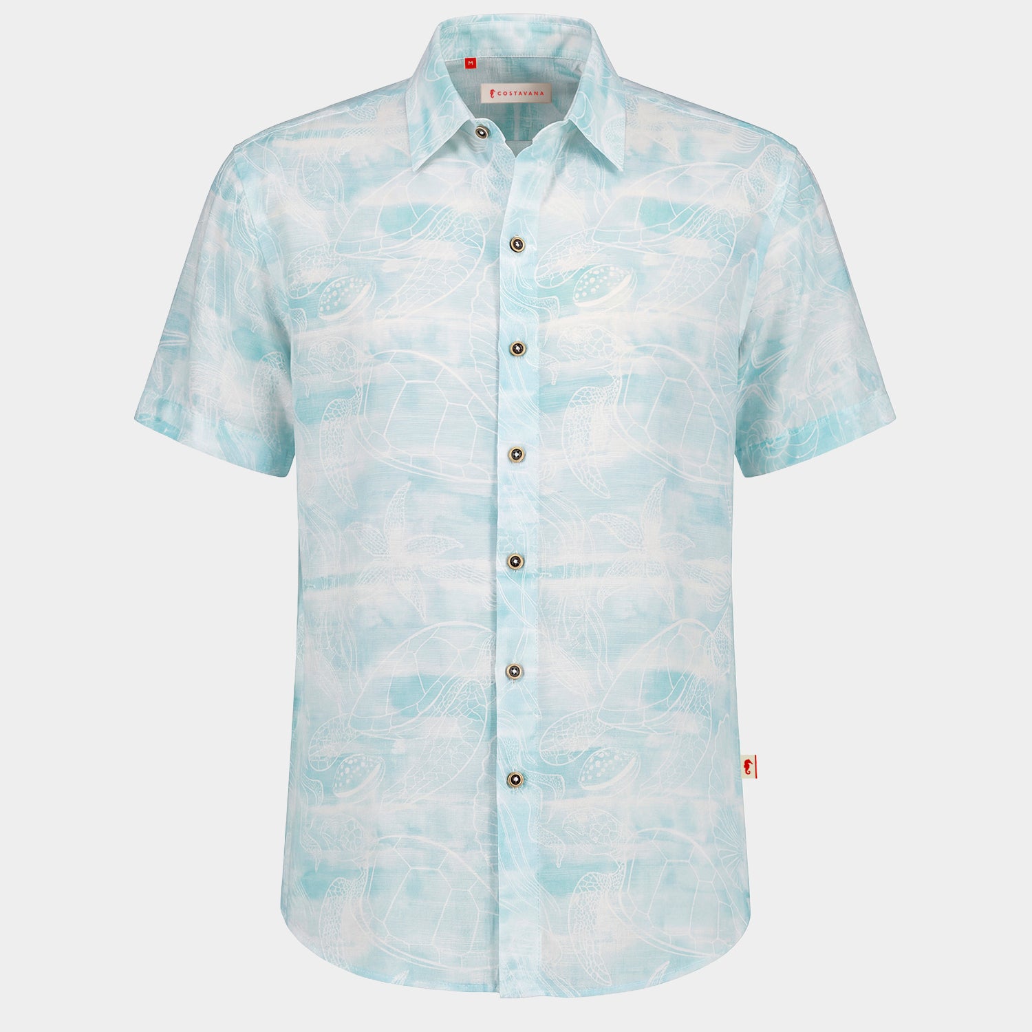 Camisa hawaiana manga corta Aqua