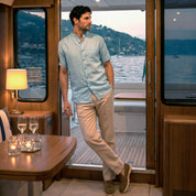 Camisa manga corta con lino Davide