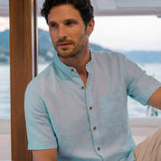 Camisa manga corta con lino Davide