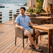 Camisa manga corta con lino Davi