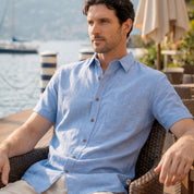 Camisa manga corta con lino Davi