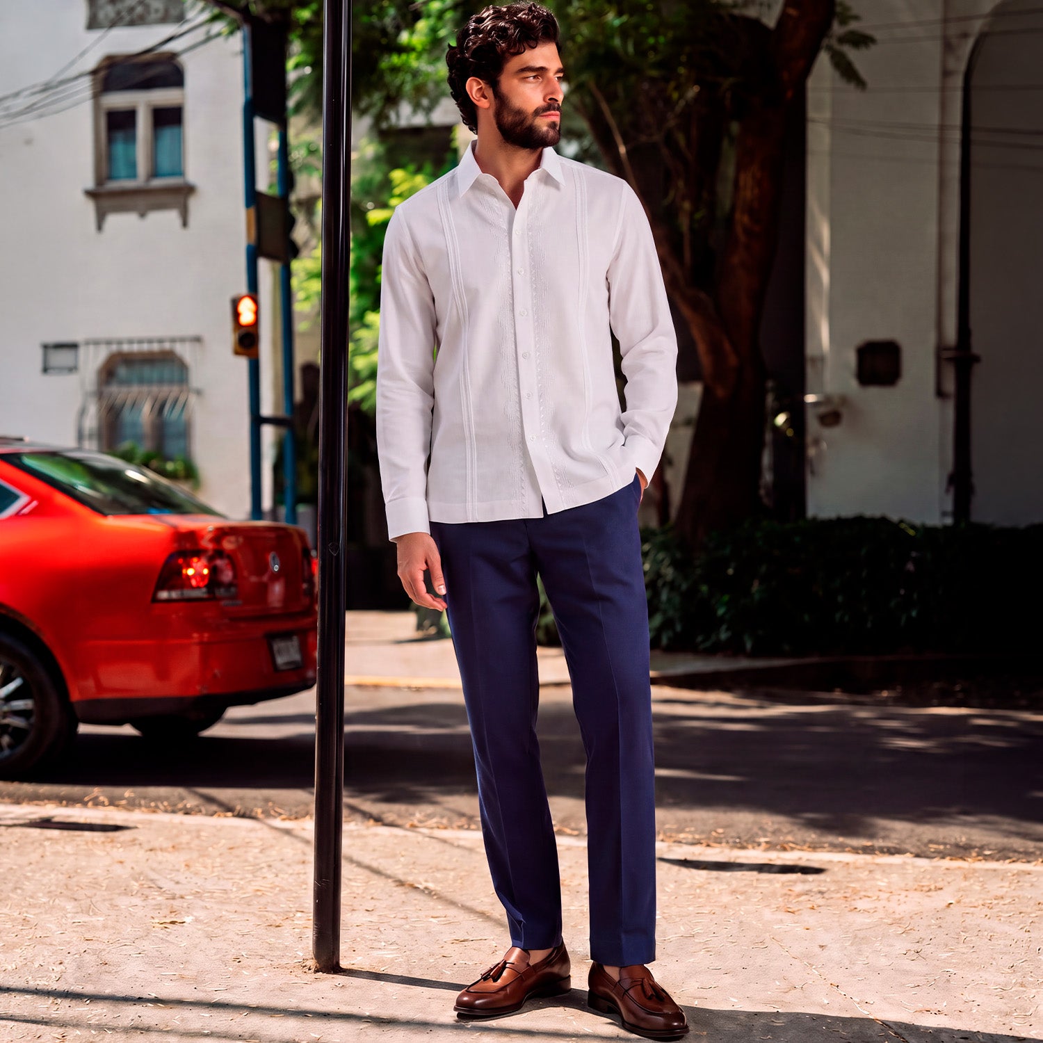 Camisa Guayabera Manga Larga Llaguno