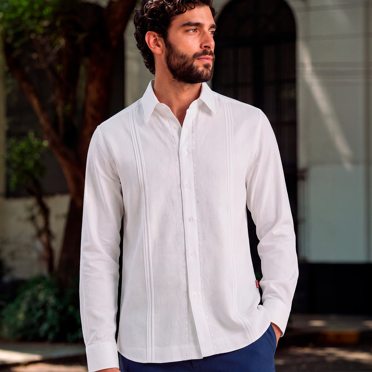 Camisa Guayabera Manga Larga Llaguno