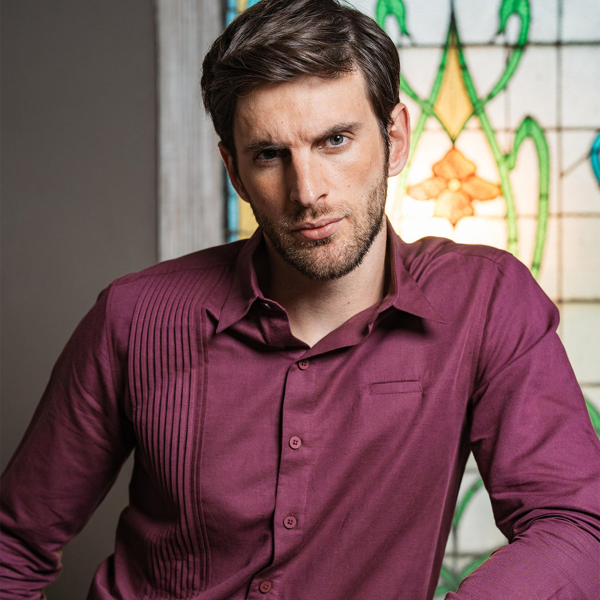 Camisa Guayabera Pardo Tallas Extras