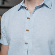 Camisa Manga Corta con Lino Leider