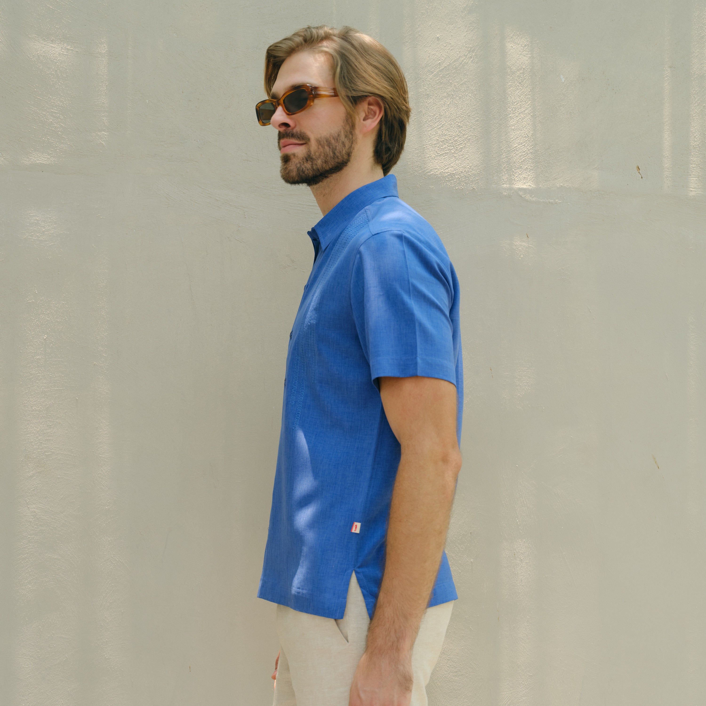 camisa casual para hombre color azul Costavana