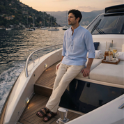 Camisa manga larga con lino Mauro