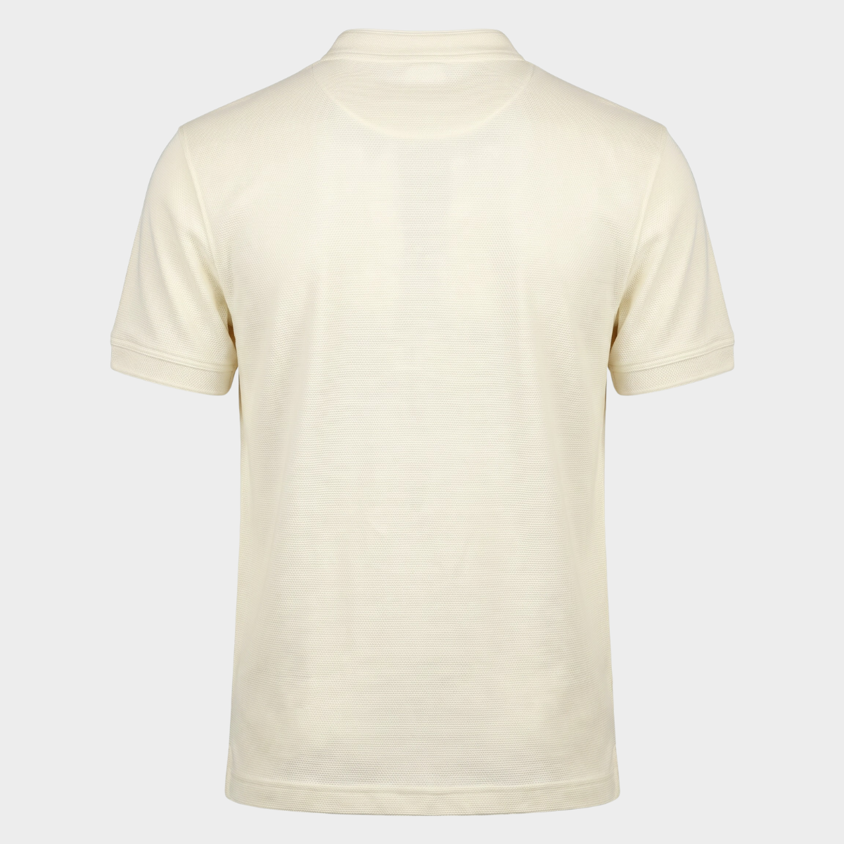 Camisa Polo de Punto para Hombre con Cuello Mao Ivory