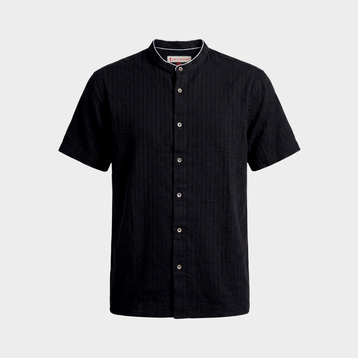 Camisa para Hombre con Cuello Mao Negro