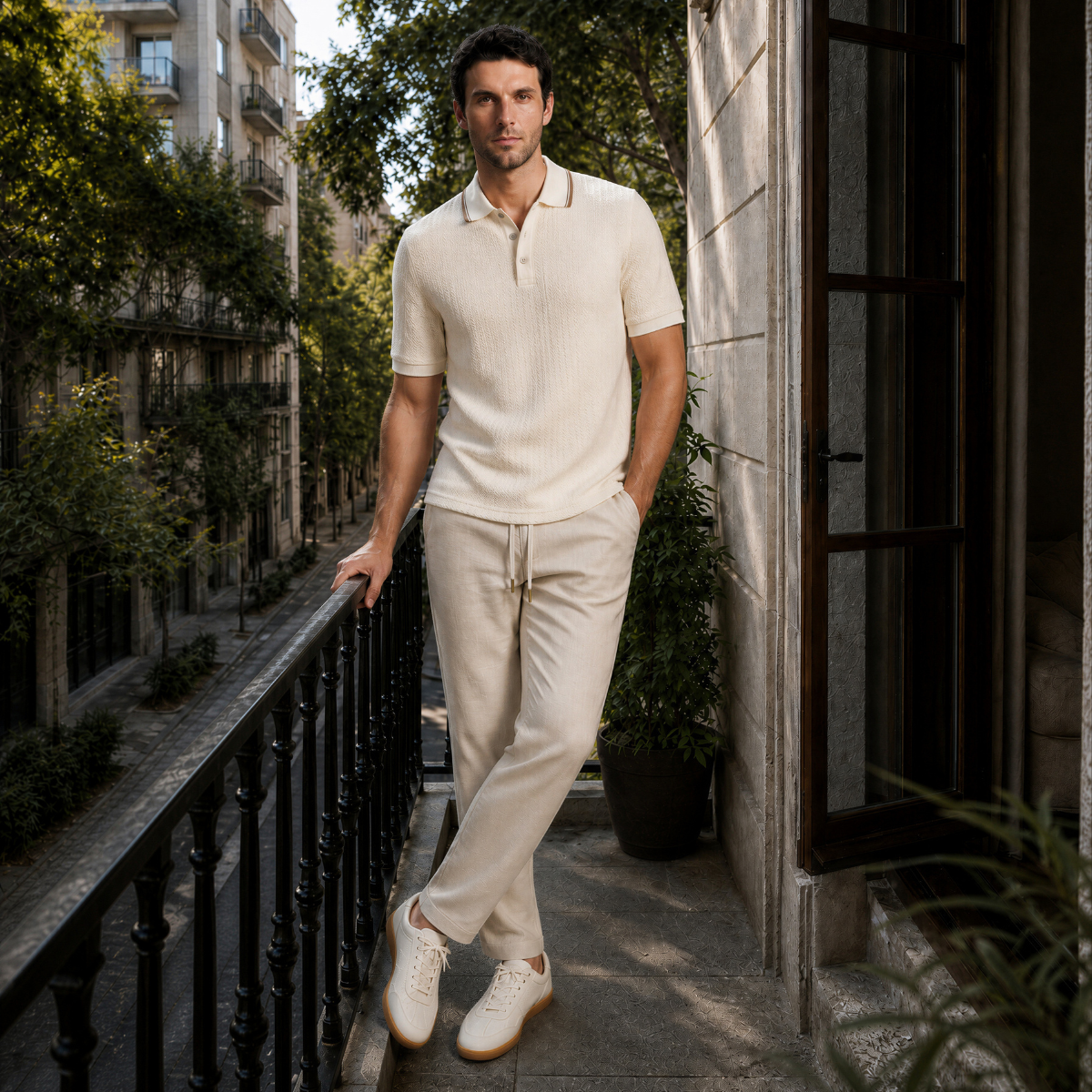 Camisa Polo Clásica para Hombre Ivory