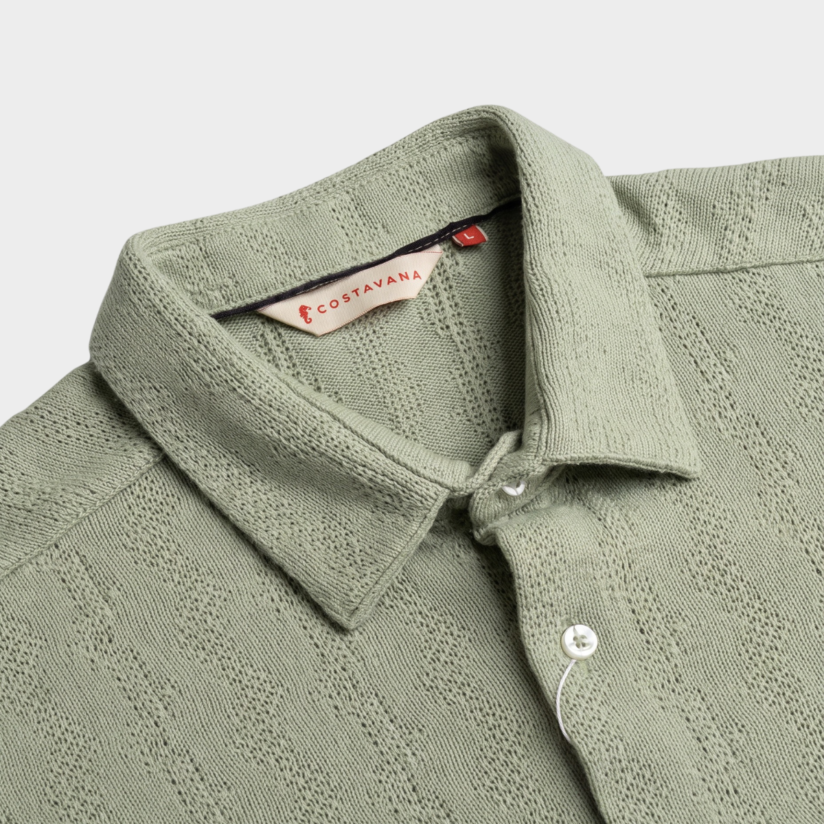 Camisa de Punto Cuello Polo para Hombre Verde