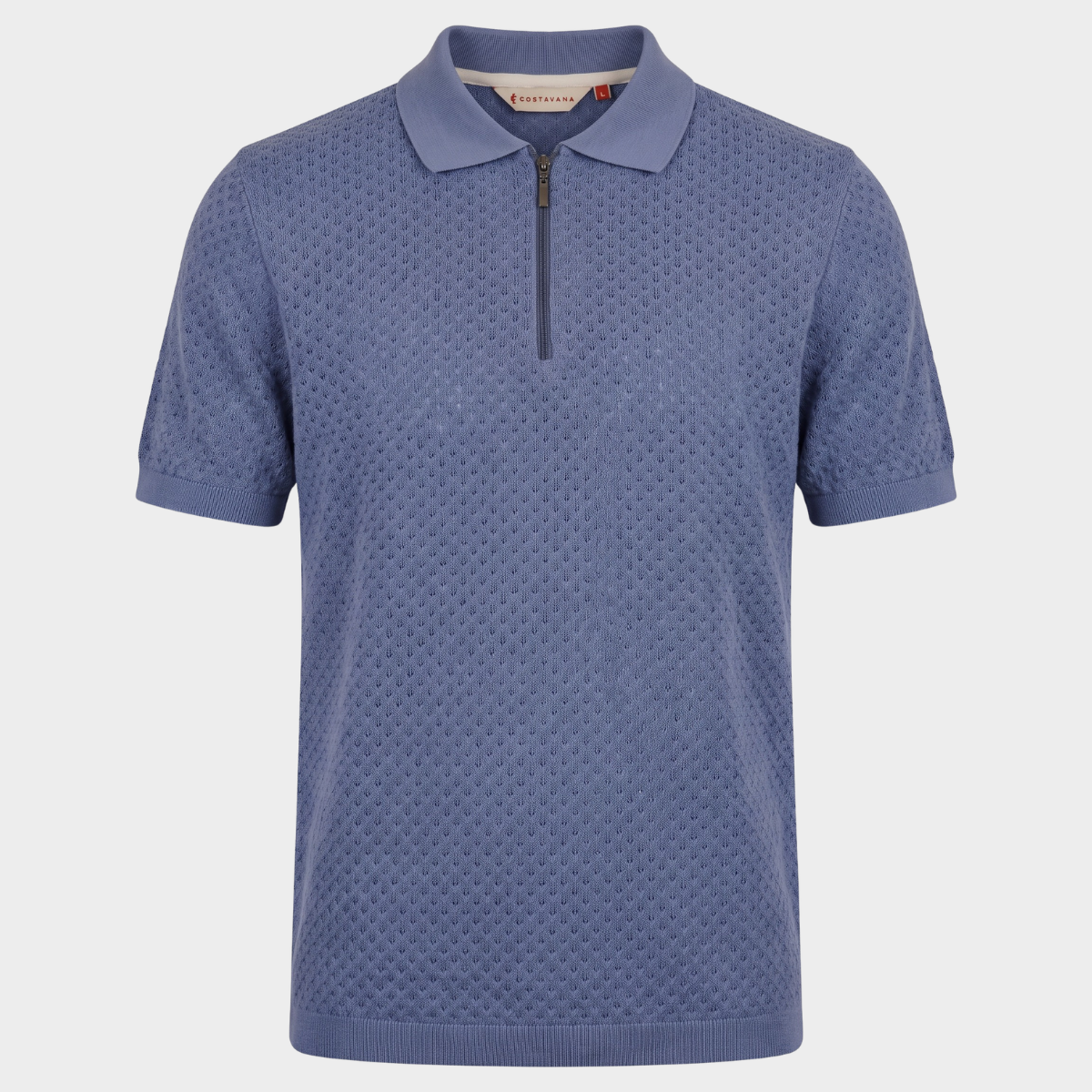 Camisa Polo para Hombre con Cierre Azul