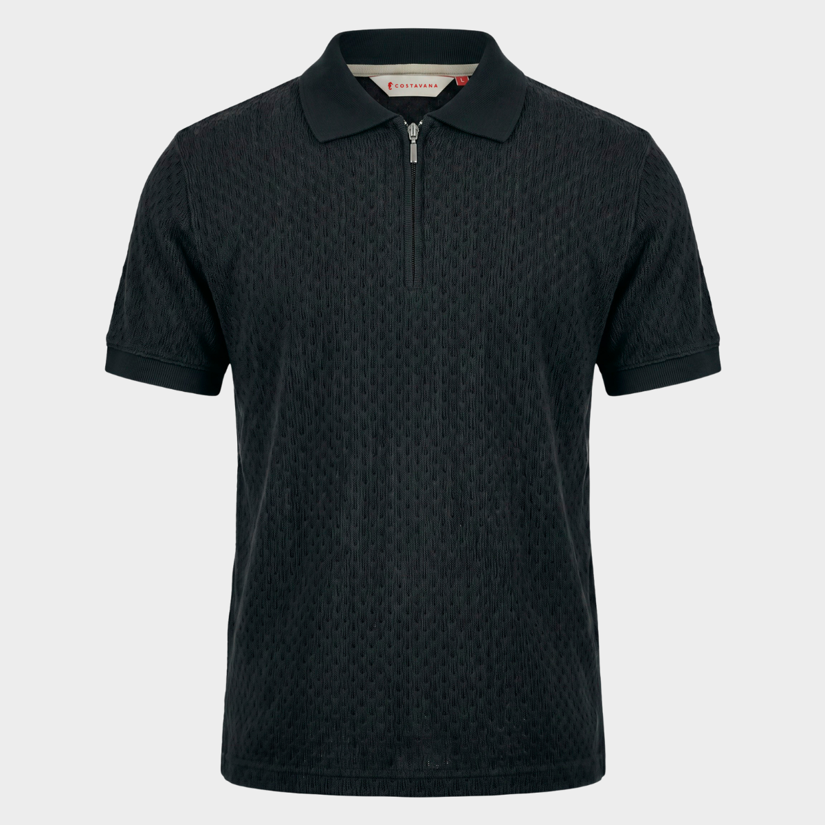 Camisa Polo para Hombre con Cierre Negro