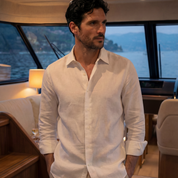 Camisa manga larga con lino Alian