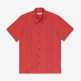 Camisa oversize tipo guayabera color rojo