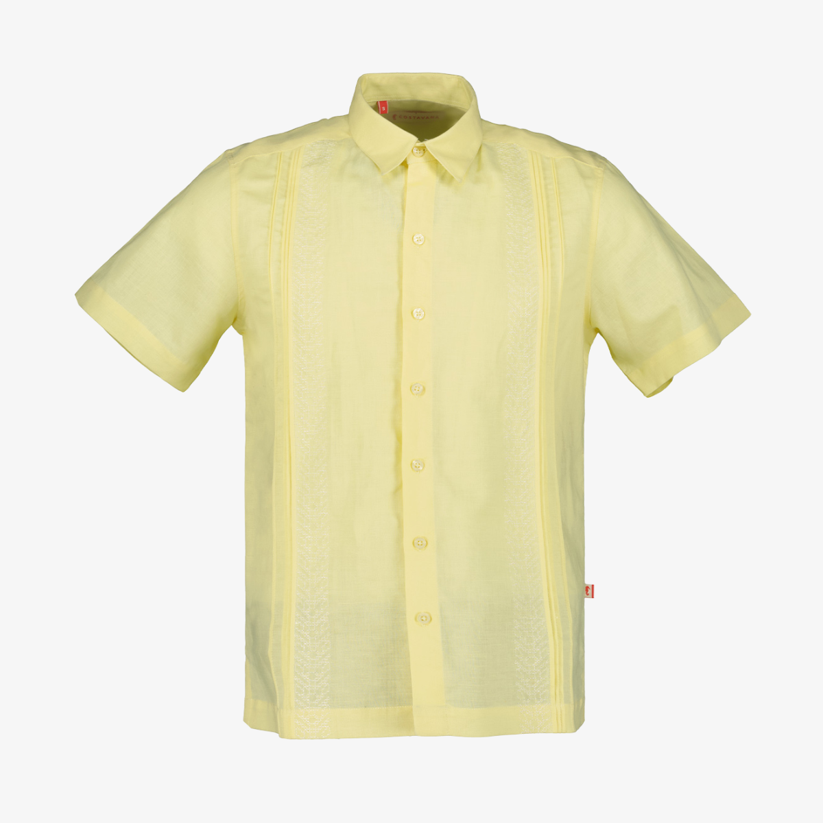 Camisa guayabera amarilla con bordado