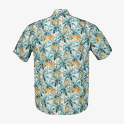 Camisa hawaiana de manga corta y algodón con estampado tropical