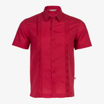 Guayabera hombre color rojo manga corta