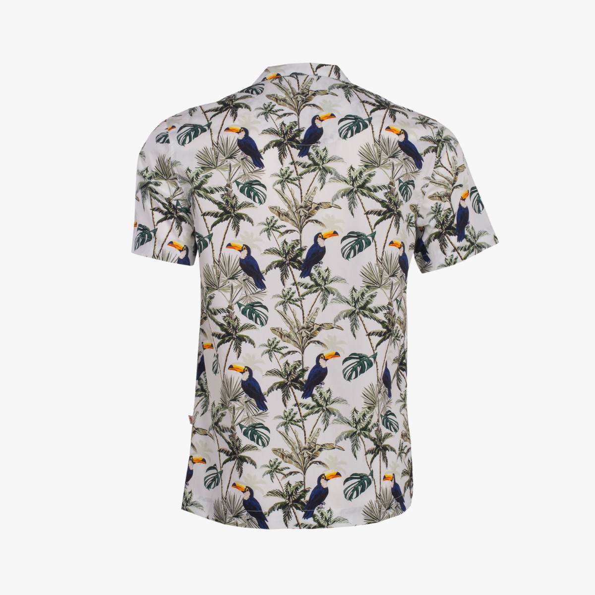 Camisa hawaiana con estampado de tucanes