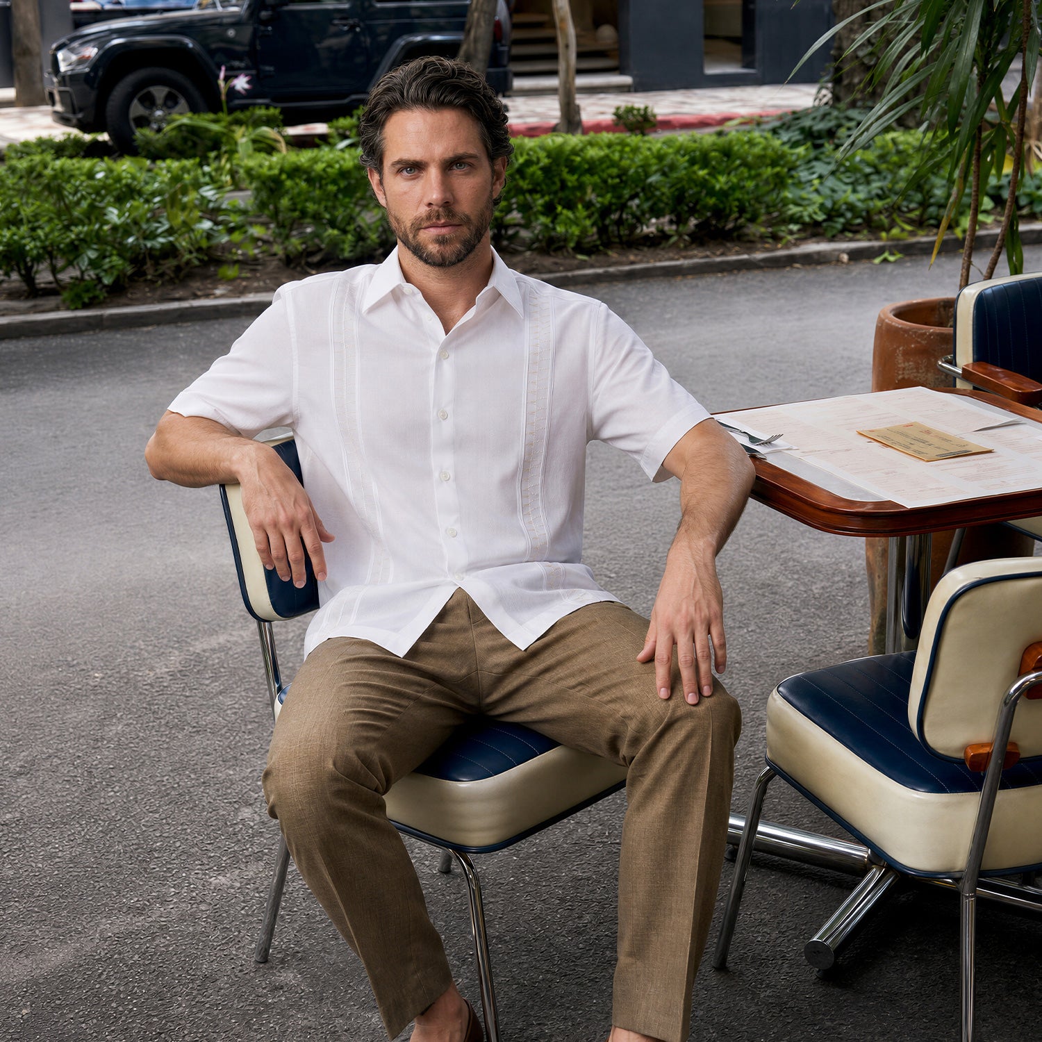 Camisa guayabera manga corta Marotta