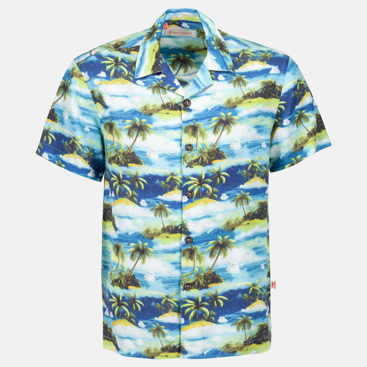 Camisa hawaiana manga corta Green Island