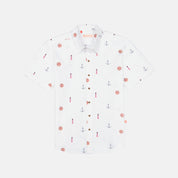 Camisa manga corta con estampado de faros y anclas Costavana
