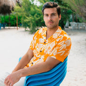 Camisa hawaiana manga corta Yellow Flowers