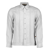 Camisa guayabera manga larga para hombre color blanco