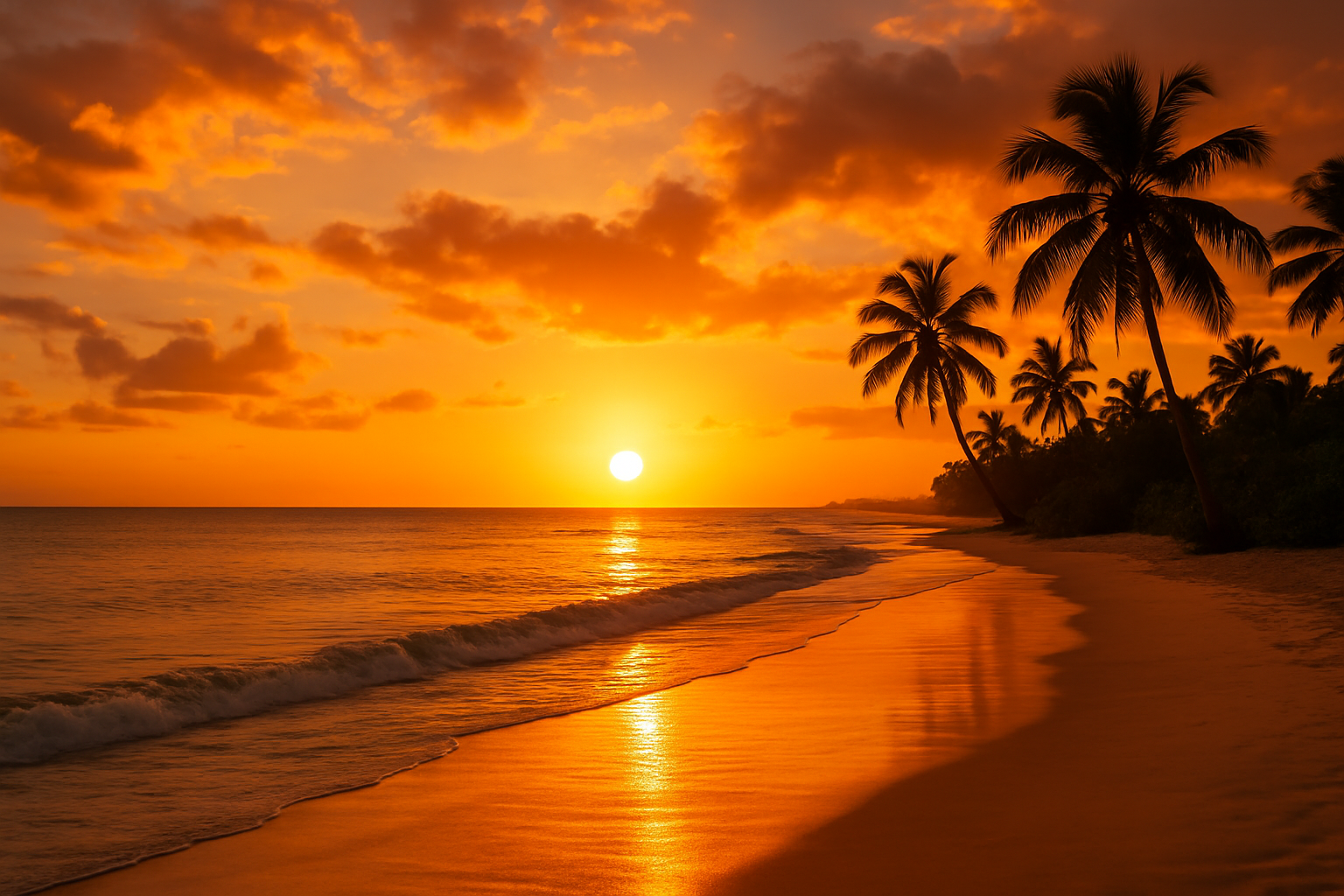 Atardecer en la playa