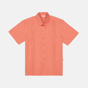 Camisa hombre tipo guayabera manga corta color durazno